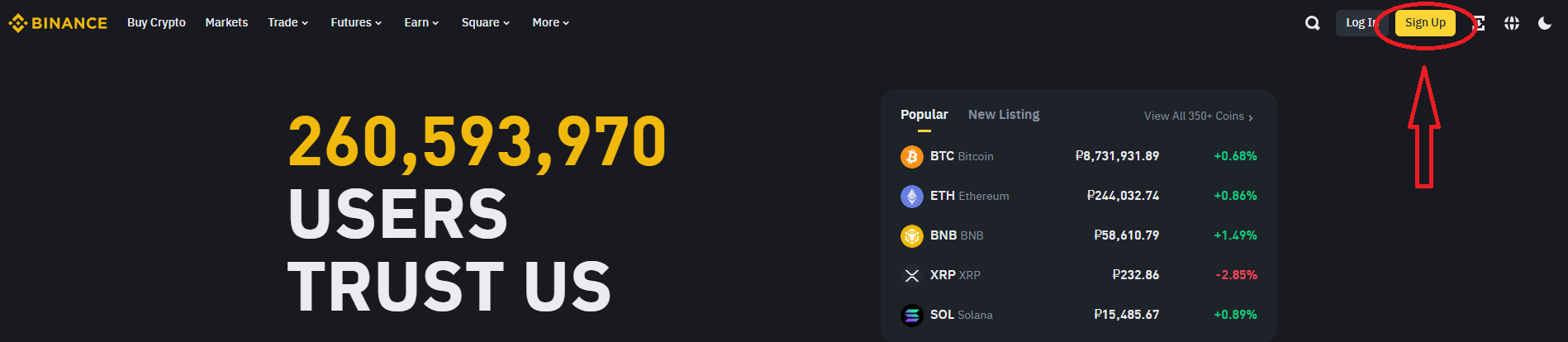 registration on binance step-by-step