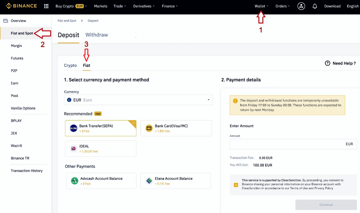 How to replenish binance wallet