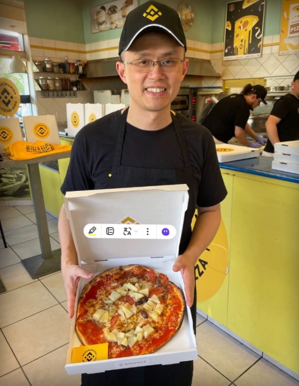 The head of Binance celebrates Pizza Day